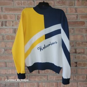 Vtg Dehen University of Michigan Wolverines Pullover Sweater XL Made In USA